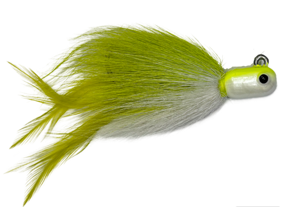 Heavy-Duty Bucktail Jigs - R&R Tackle Co. | Premium Saltwater Fishing Tackle. Made with 100% original deer tail hair, Bucktail jigs offer natural movement and a realistic appearance that attracts a wide range of target species.