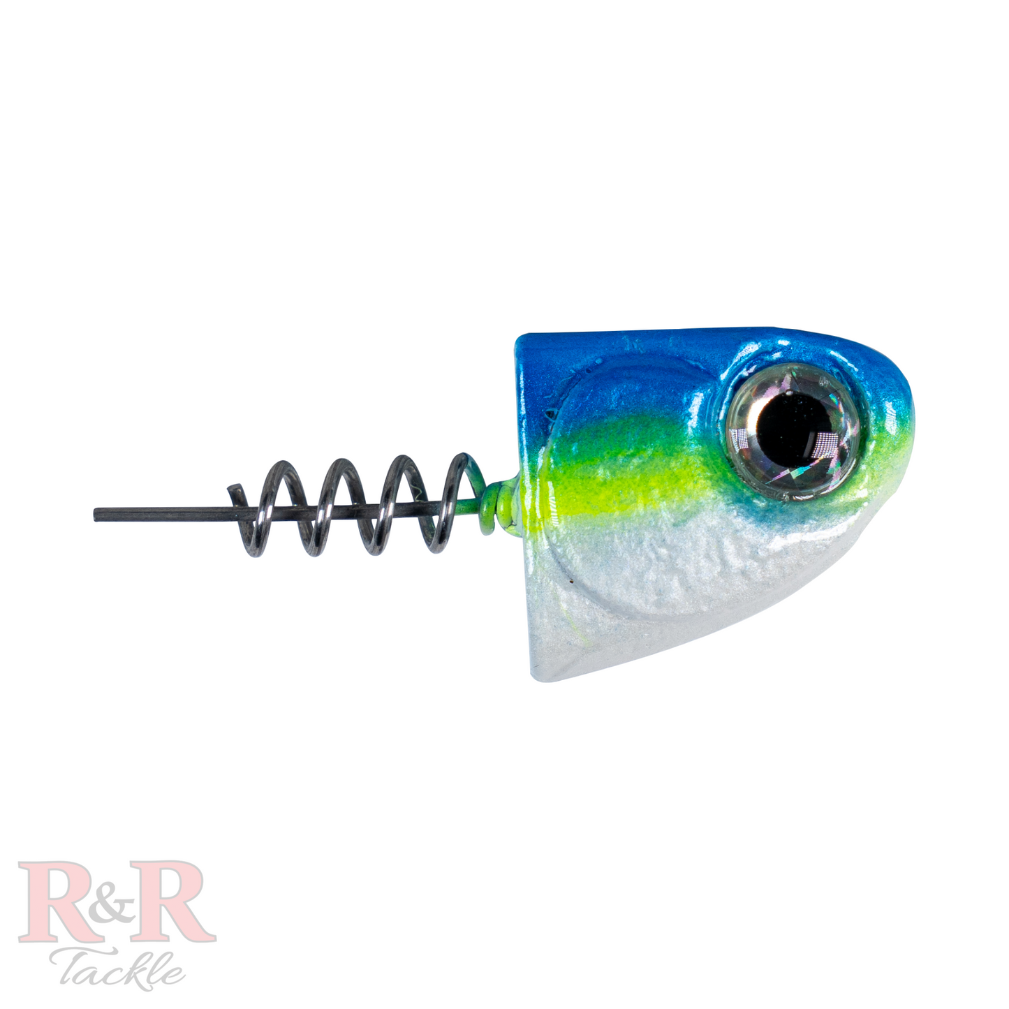 5" SlideBait Jighead- Chartreuse - R&R Tackle Co. | Premium Saltwater Fishing Tackle- This innovative design allows the line-through lure to slide up the leader when the fish jumps or makes a run, reducing the chances of the fish getting off the hook.