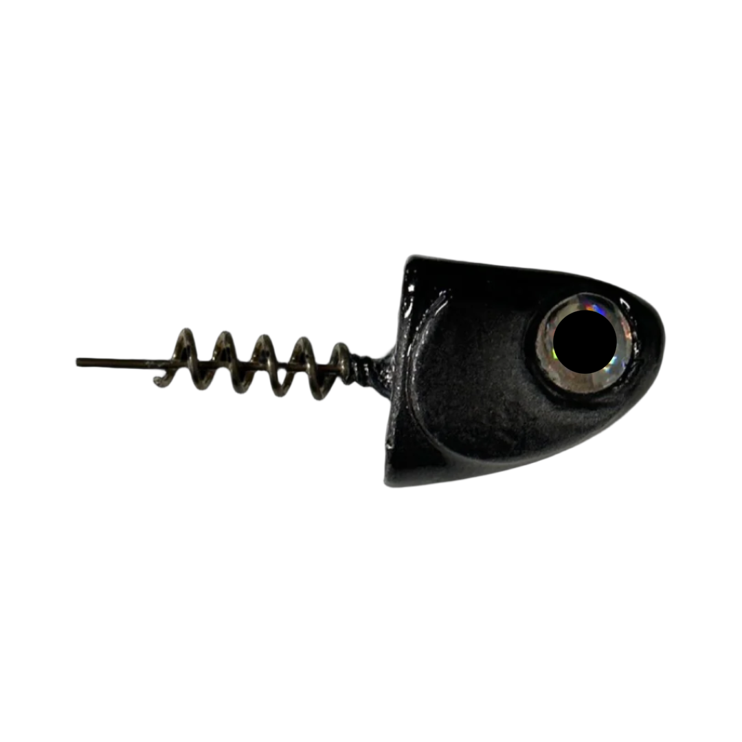 6" SlideBait Jigheads - R&R Tackle Co. | Premium Saltwater Fishing Tackle. This jighead screws onto the soft plastic tail, preventing damage and extending the life of the lure.