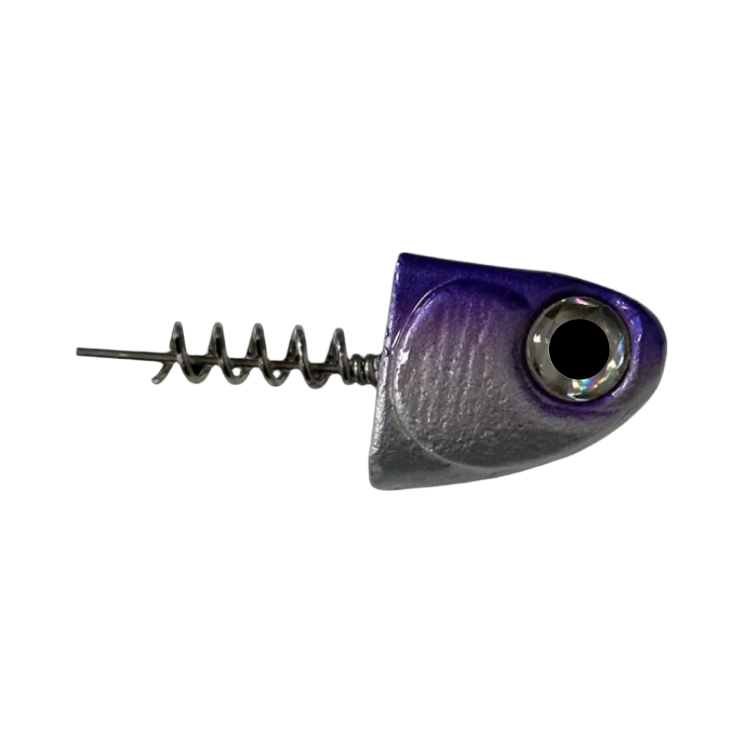 6" SlideBait Jigheads - R&R Tackle Co. | Premium Saltwater Fishing Tackle. This jighead screws onto the soft plastic tail, preventing damage and extending the life of the lure.