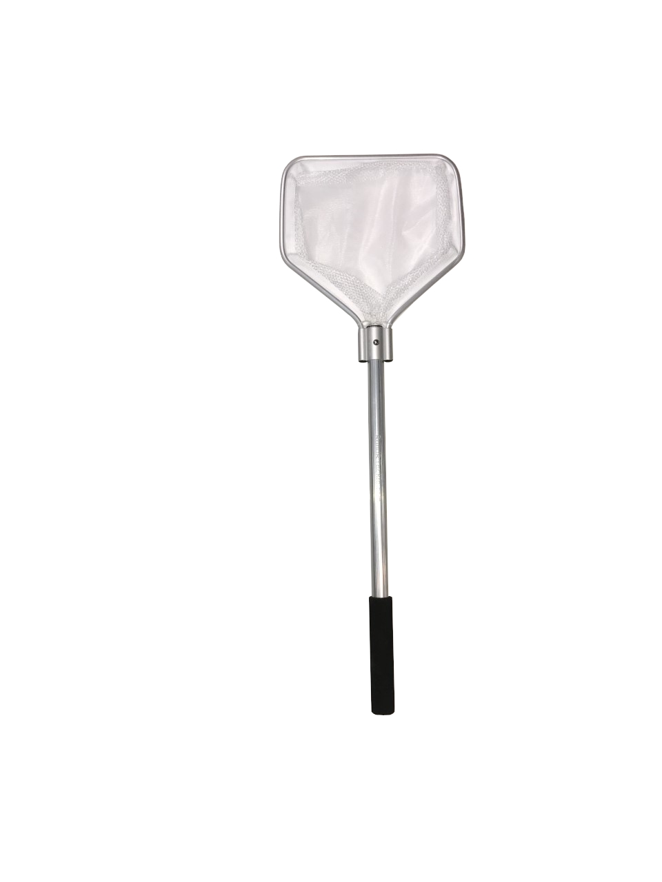 These bait nets are made with double layers of white fine mesh which help reduce slime coat removal and scare the fish less than black nets. The double layer design extends the life of the net. The benefit this net offers over the wet net is less water resistance in the tank and less weight involved in the fish transfer, since this net does not retain water. Silver handles with plastic grip.