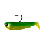 R&R Tackle Slide Bait 3inch Avocado, extra-strong 2X 4/0 black nickel hook, Line through, Pre-Rigged