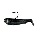 R&R Tackle Slide Bait 3inch Gun Metal , extra-strong 2X 4/0 black nickel hook, Line through, Pre-Rigged