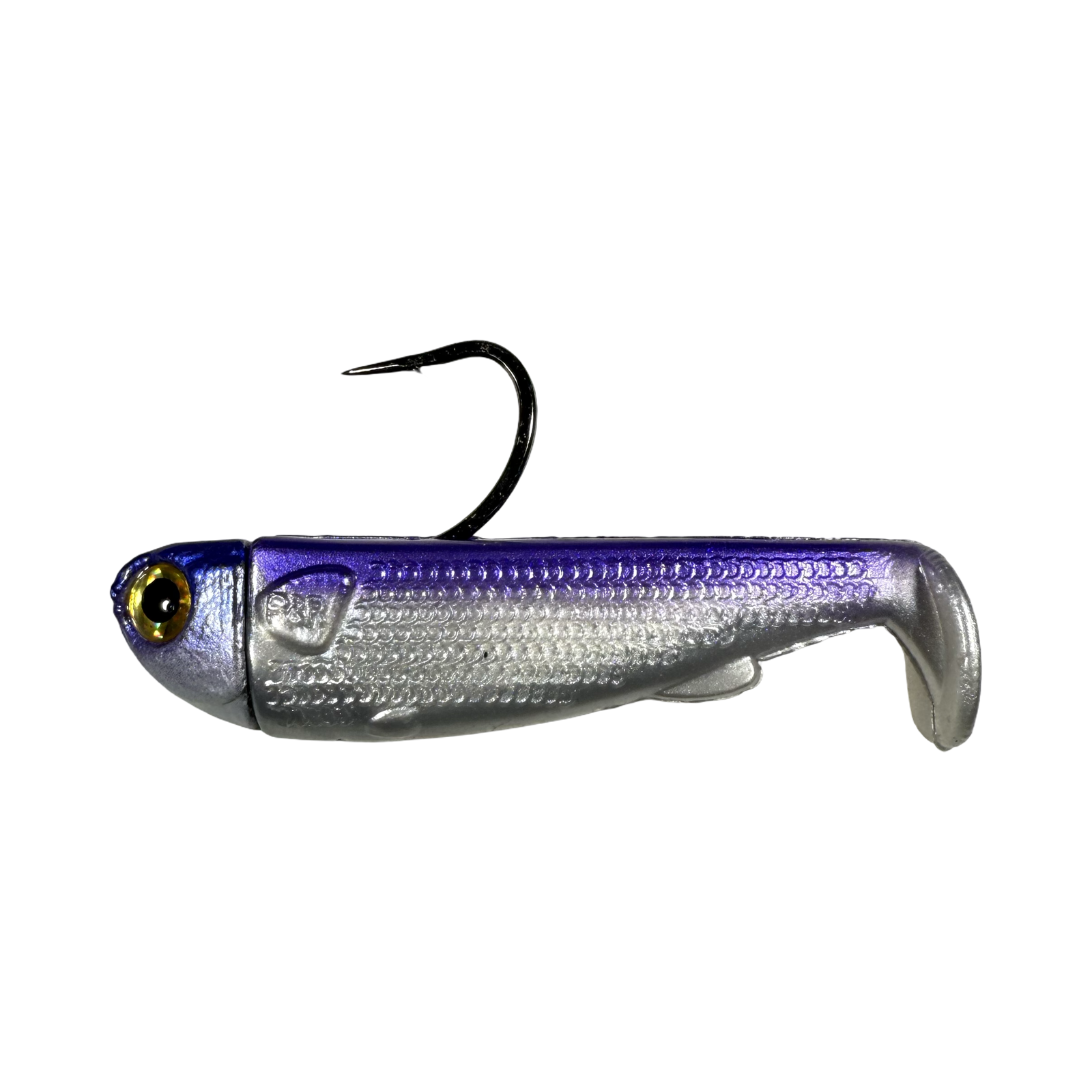 R&R Tackle Slide Bait 3inch, extra-strong 2X 4/0 black nickel hook, Line through, Pre-Rigged
