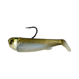 R&R Tackle Slide Bait 3inch olive, extra-strong 2X 4/0 black nickel hook, Line through, Pre-Rigged