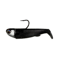 R&R Tackle Slide Bait 3inch Gun Metal , extra-strong 2X 4/0 black nickel hook, Line through, Pre-Rigged