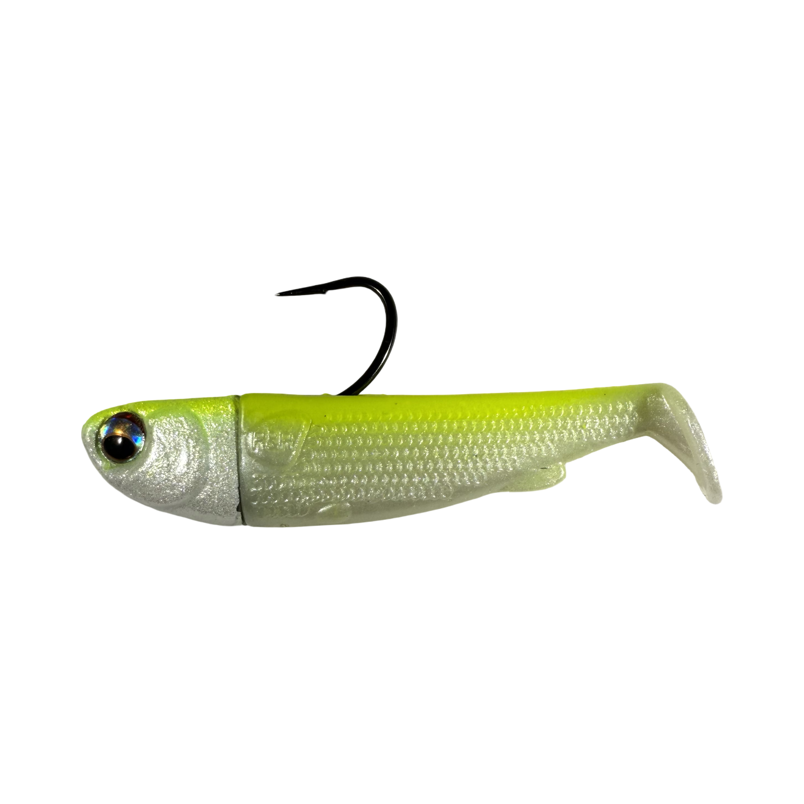 R&R Tackle Slide Bait 3inch Lemon , extra-strong 2X 4/0 black nickel hook, Line through, Pre-Rigged