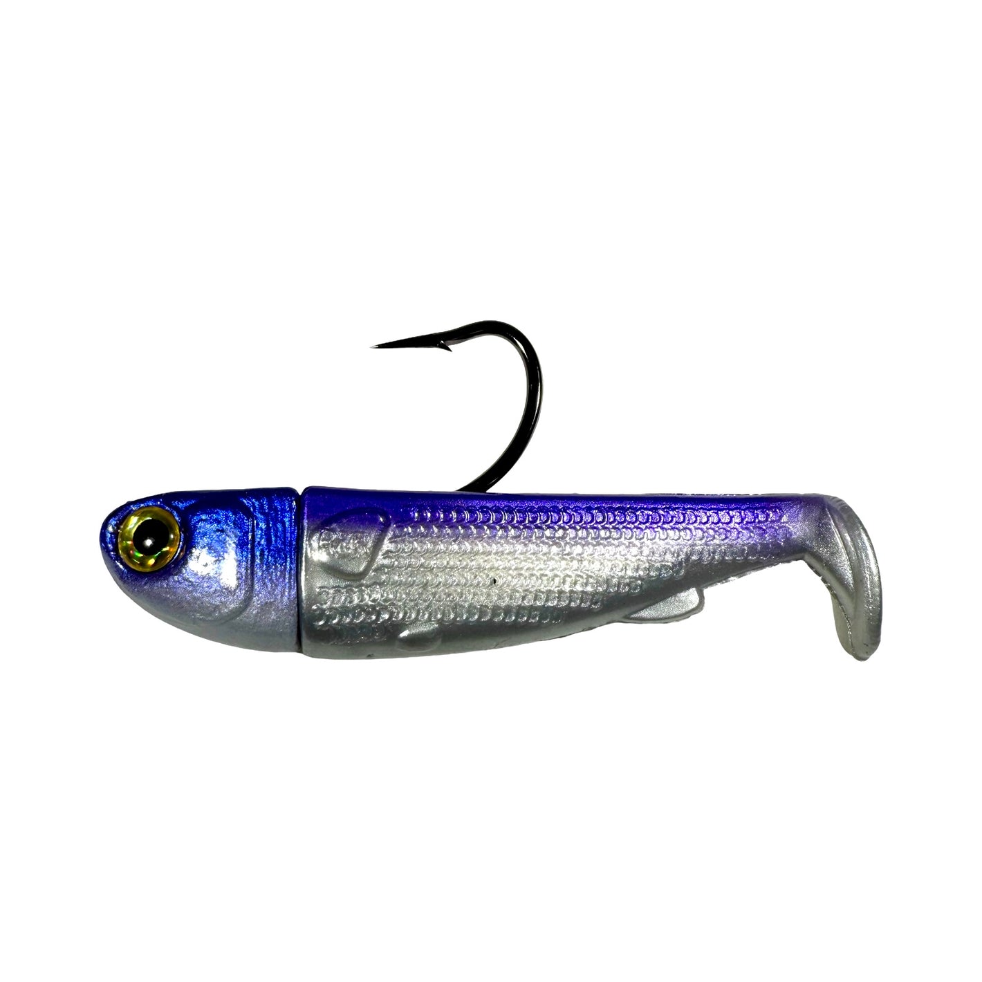 R&R Tackle Slide Bait 3inch Magician, extra-strong 2X 4/0 black nickel hook, Line through, Pre-Rigged