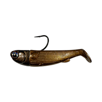 R&R Tackle Slide Bait 3inch Root Beer, extra-strong 2X 4/0 black nickel hook, Line through, Pre-Rigged