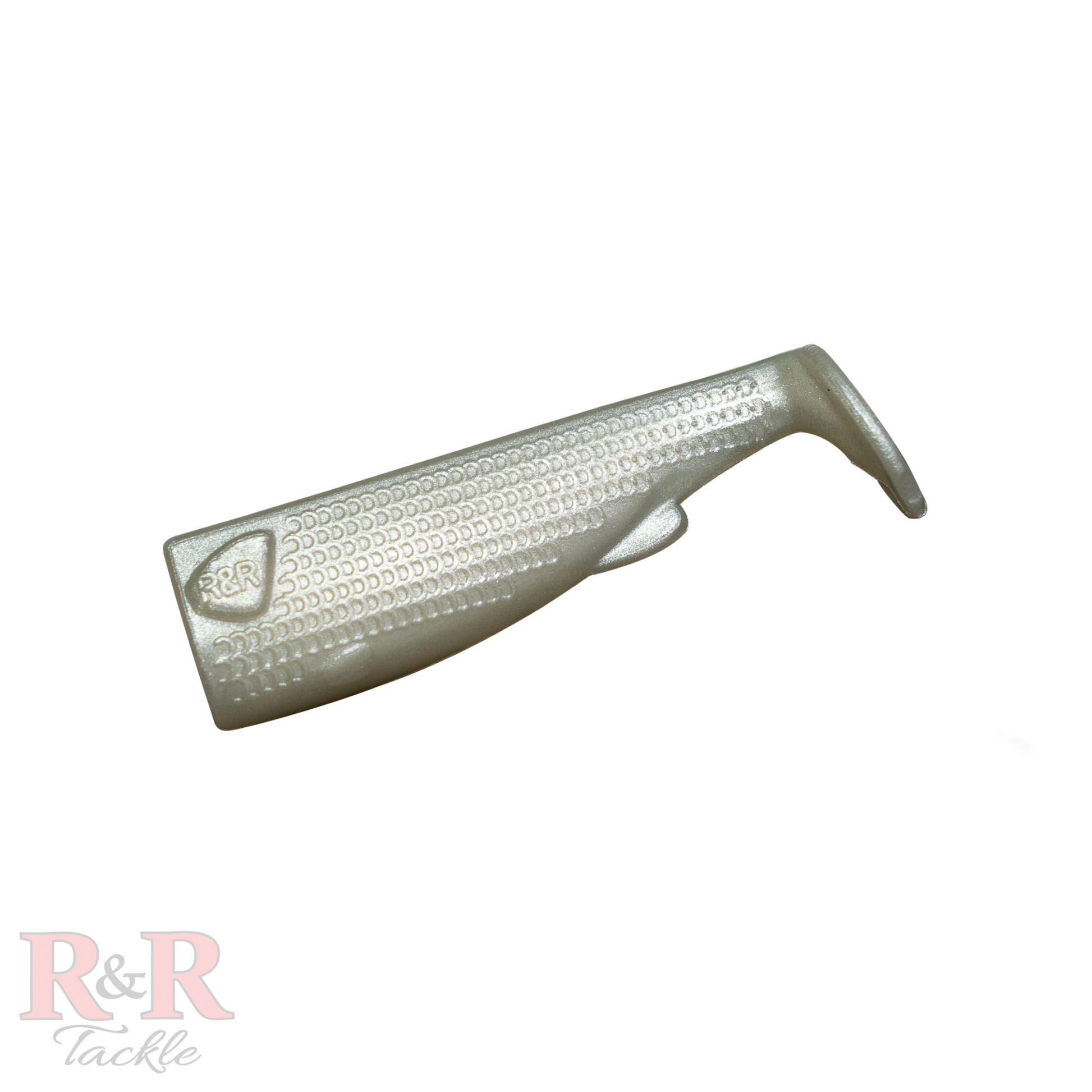 3_SlideBaitTail-Pearl- R&R Tackle Co. | Premium Saltwater Fishing Tackle. Hand injected for greater strength and flexibility. 