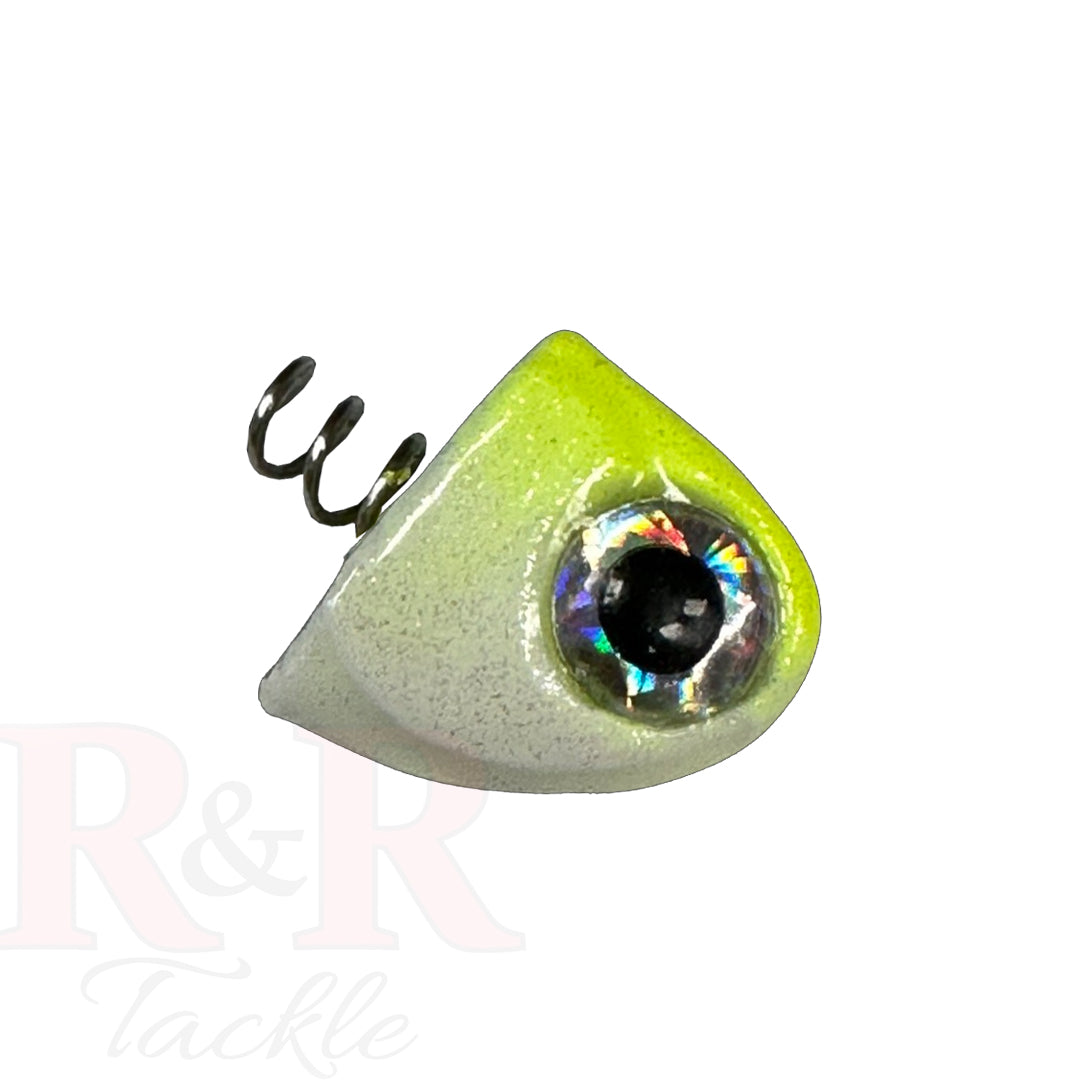 3" SlideBait Jighead- Lemon- R&R Tackle Co. | Premium Saltwater Fishing Tackle. The jighead design allows you to choose the hook that best fits your fishing line and underwater terrain. 