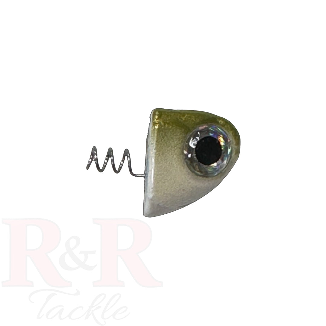 3" SlideBait Jighead-Olive - R&R Tackle Co. | Premium Saltwater Fishing Tackle. Unique through-line design for increased effectiveness and durability. 