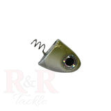 3" SlideBait Jighead- Olive- R&R Tackle Co. | Premium Saltwater Fishing Tackle. Unique through-line design for increased effectiveness and durability. 