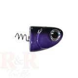 3_SlideBait_Jighead-Phantom1oz- R&R Tackle Co. | Premium Saltwater Fishing Tackle. This innovative design allows the through-line lure to slide up the leader when the fish jumps or makes a run, reducing the chances of the fish getting off the hook.  