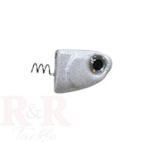 3" SlideBait Jighead - Pearl_White-R&R Tackle Co. | Premium Saltwater Fishing Tackle. The new lure from R&R Tackle is everything you need. This innovative design allows the through-line lure to slide up the leader when the fish jumps or makes a run, reducing the chances of the fish getting off the hook.