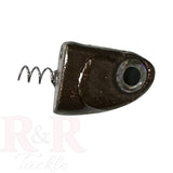 3" SlideBait Jighead-RootBeer - R&R Tackle Co. | Premium Saltwater Fishing Tackle. The new lure from R&R Tackle is everything you need. This innovative design allows the through-line lure to slide up the leader when the fish jumps or makes a run, reducing the chances of the fish getting off the hook.