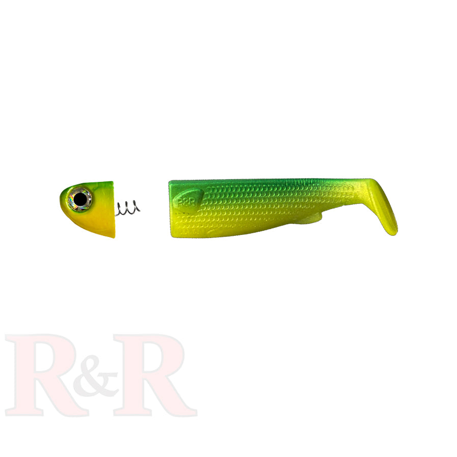 3" SlideBait -avocado-R&R Tackle Co. | Premium Saltwater Fishing Tackle. Painted and coated with a transparent finish for maximum durability.