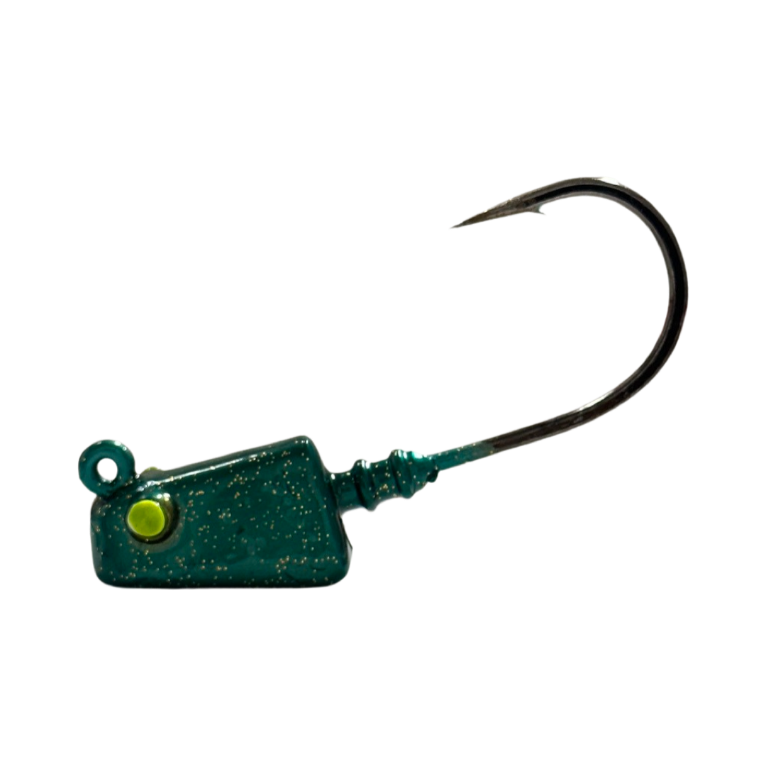 4inShrimp_Jig-Aqua- R&R Tackle Co. | Premium Saltwater Fishing Tackle. These high-performance jigheads, combined with ultra-strong Mustad hooks, are the perfect choice for anglers targeting large species like tarpon and snook.