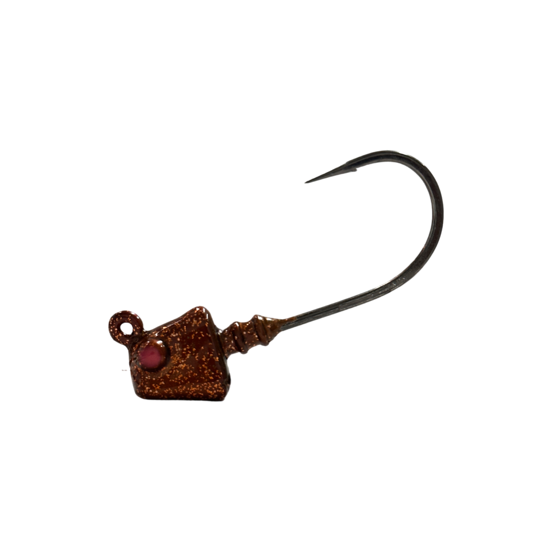 4inShrimp_Jig-RootBeer- R&R Tackle Co. | Premium Saltwater Fishing Tackle.   Designed to handle strong current conditions where lighter shrimp baits can’t stay in place. 