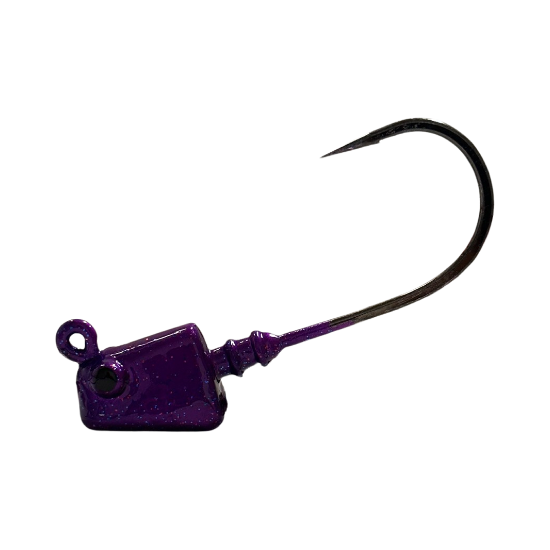 4inShrimp_Jig_Grape - R&R Tackle Co. | Premium Saltwater Fishing Tackle. They are also fully compatible with R&amp;R Tackle’s 4in Shrimp Tails, creating a deadly combination to entice big predators.