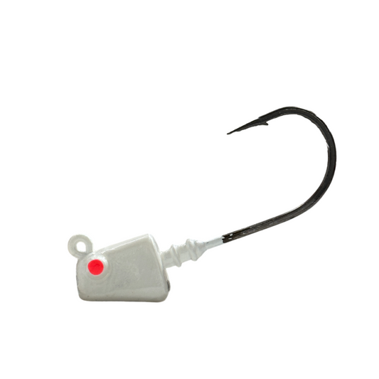 4inShrimp_Jig_Pearl- R&R Tackle Co. | Premium Saltwater Fishing Tackle. designed to handle strong current conditions where lighter shrimp baits can’t stay in place.