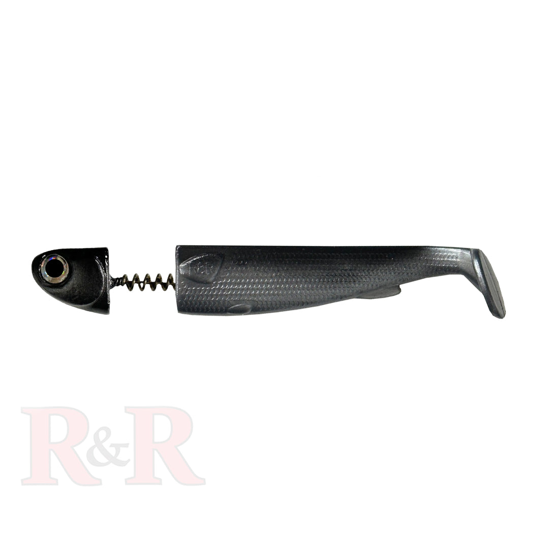 5-SlideBait-gunmetal- R&R Tackle Co. | Premium Saltwater Fishing Tackle. Slidebait Tails Hand injected for greater strength and flexibility. 