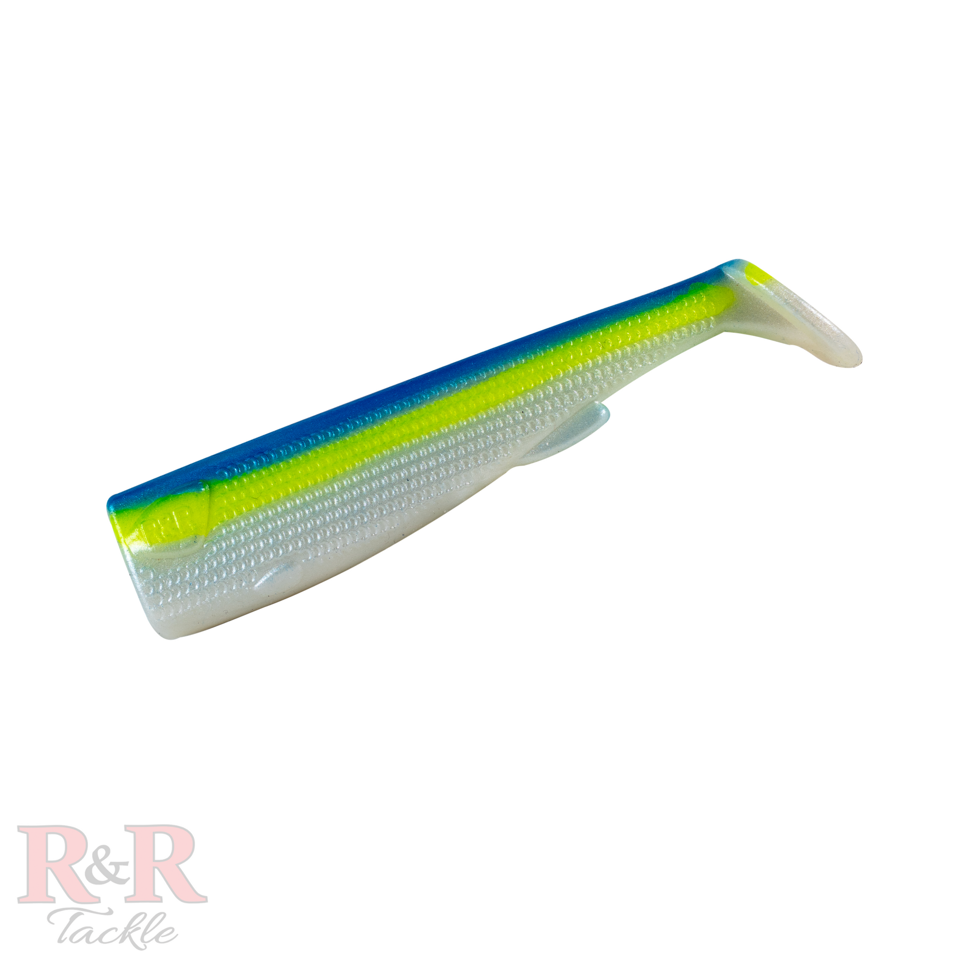 5_SlideBait_Tail_Chartreuse-R&R Tackle Co. | Premium Saltwater Fishing Tackle. Designed to offer you exceptional durability and unbeatable performance. These tails are handmade, painted, and coated with a transparent finish to withstand the challenges of saltwater and big predators.  