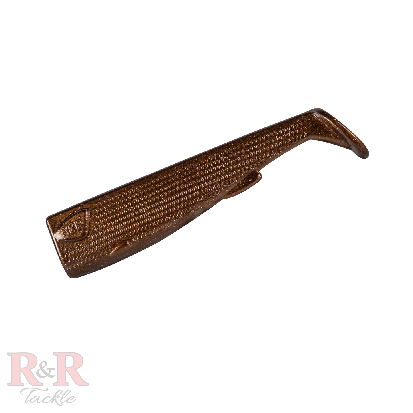 5_SlideBait_Tail_RootBeer- R&R Tackle Co. | Premium Saltwater Fishing Tackle. These tails are handmade, painted, and coated with a transparent finish to withstand the challenges of saltwater and big predators.  