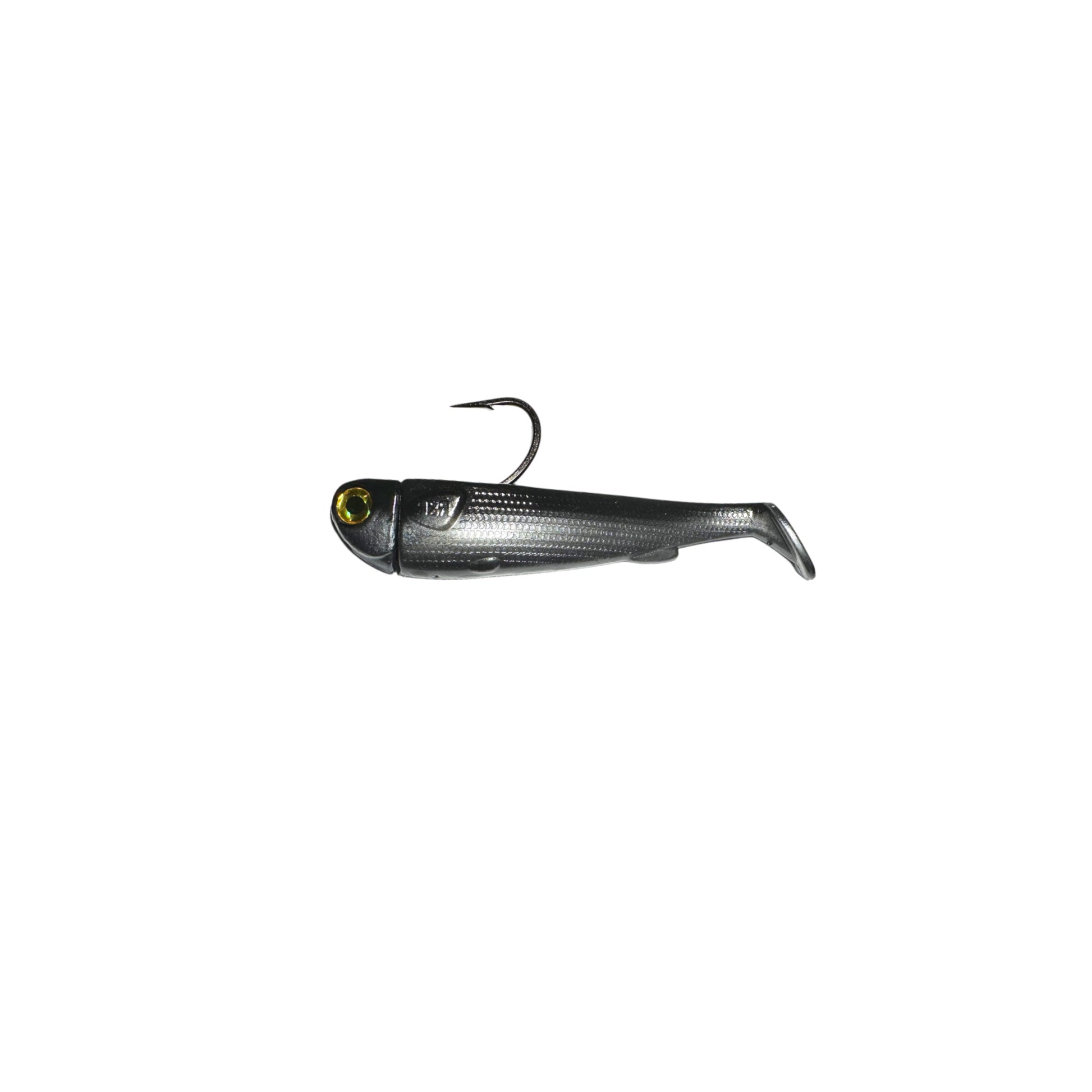 5in Slide Bait Rigg Gunmetal. R&R Tackle Co. | Premium Saltwater Fishing. Pre-rigged 5” Slide Bait featuring 2X extra-strong short shank hooks size 7/0