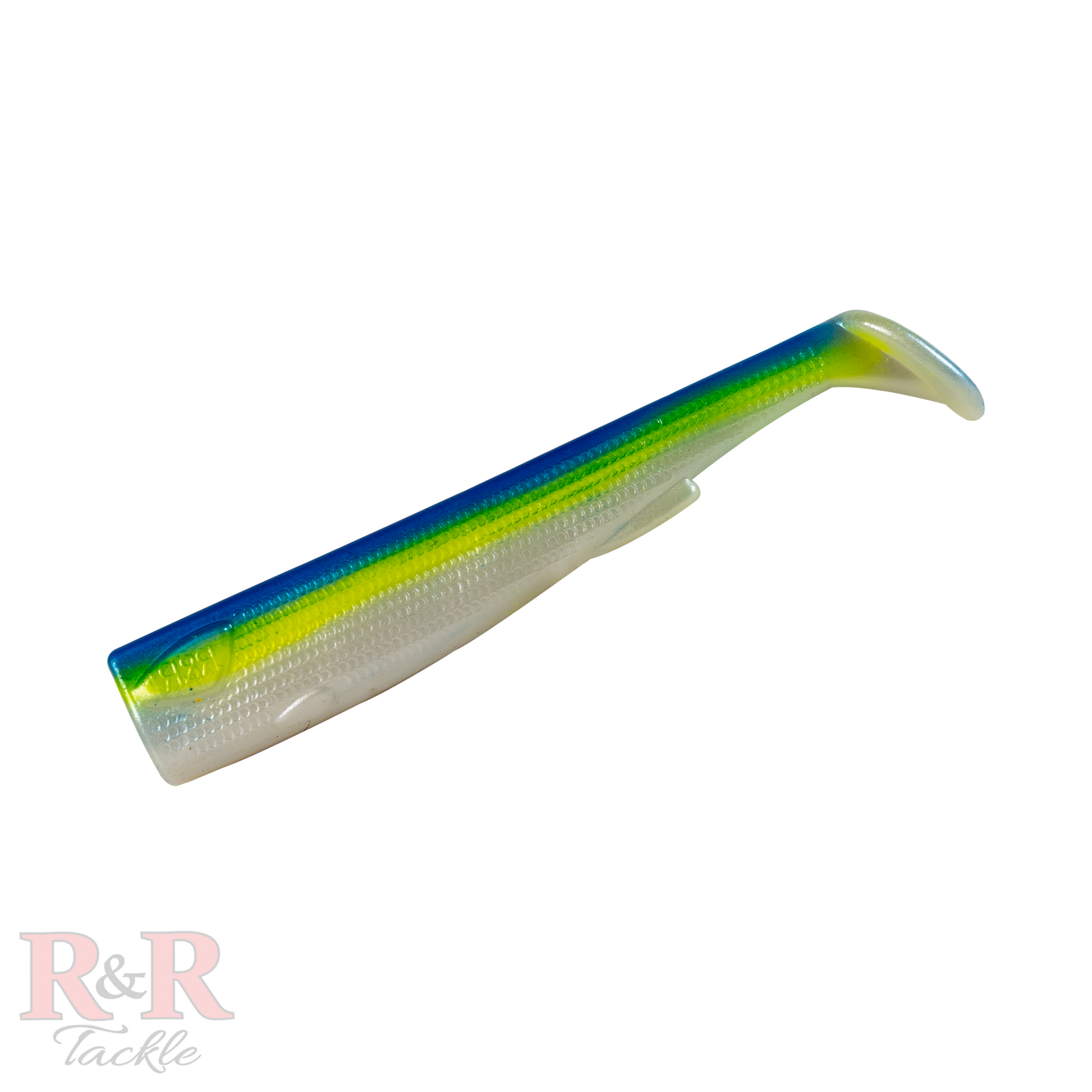 6" SlideBait Tail_ Chartreuse- R&R Tackle Co. | Premium Saltwater Fishing Tackle. Painted and coated with a transparent finish for maximum durability.
