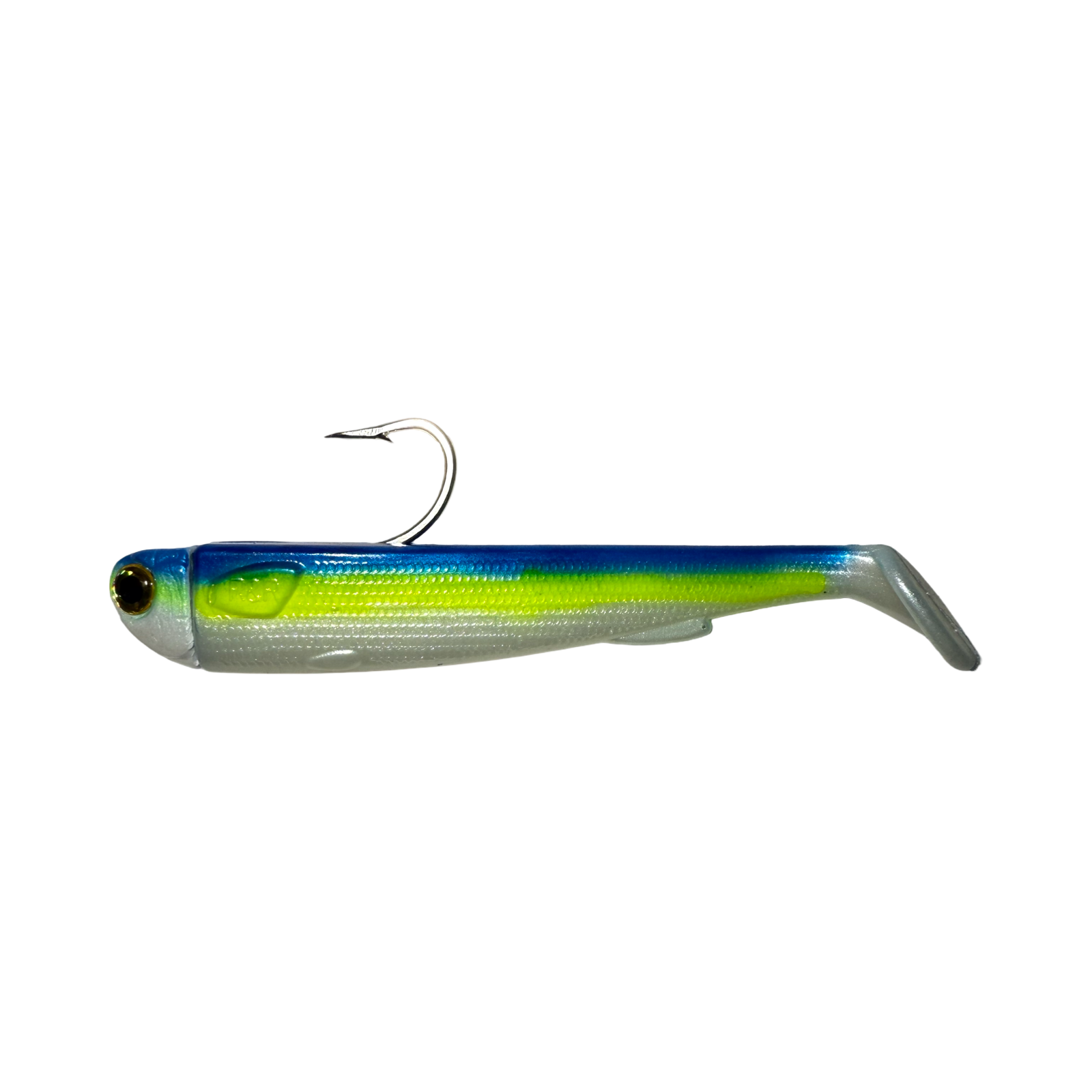 6in Slide Bait Rigg  Chartreuse.R&R Tackle Co. | Premium Saltwater Fishing. R&R Tackle 6” Slide Bait premium soft plastic lure for aggressive saltwater species