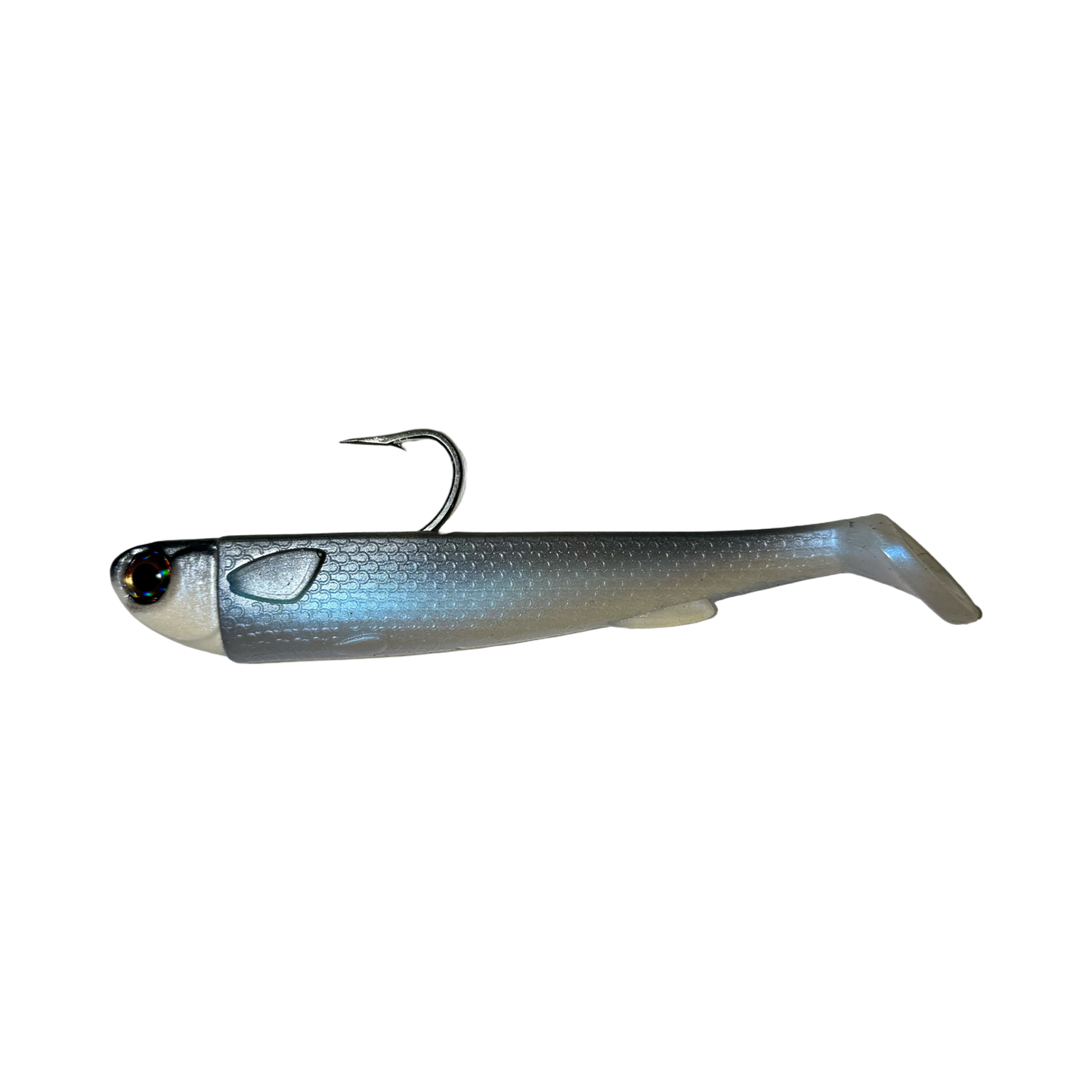 6in Slide Bait Rigg  Mullet .R&R Tackle Co. | Premium Saltwater Fishing. Pre-rigged 6” Slide Bait featuring high-strength 2X Duratin hooks size 6/0. 