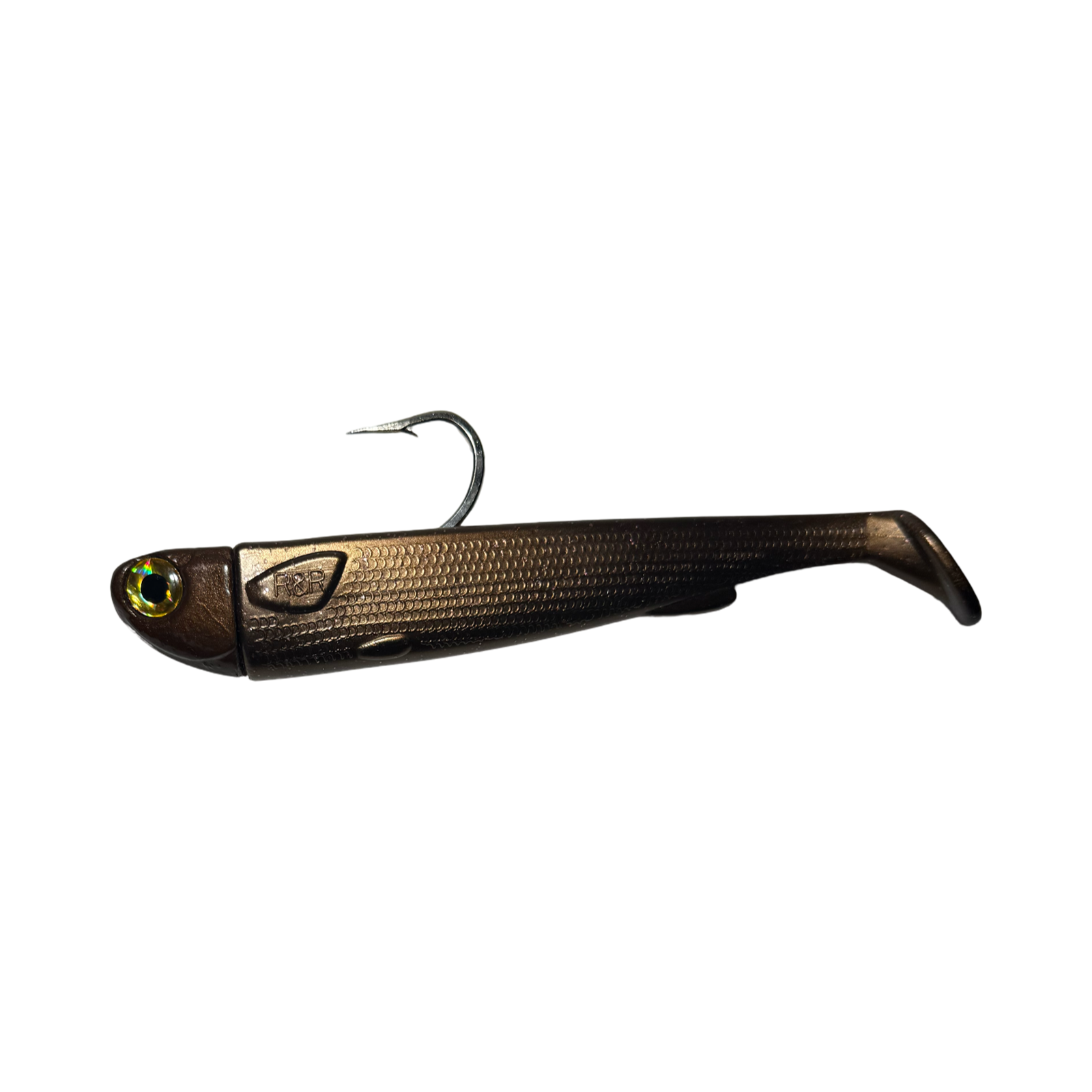 6in Slide Bait Rigg RootBeer .R&R Tackle Co. | Premium Saltwater Fishing. R&R Tackle 6” Slide Bait featuring line-through system and durable Duratin 6/0 hooks.