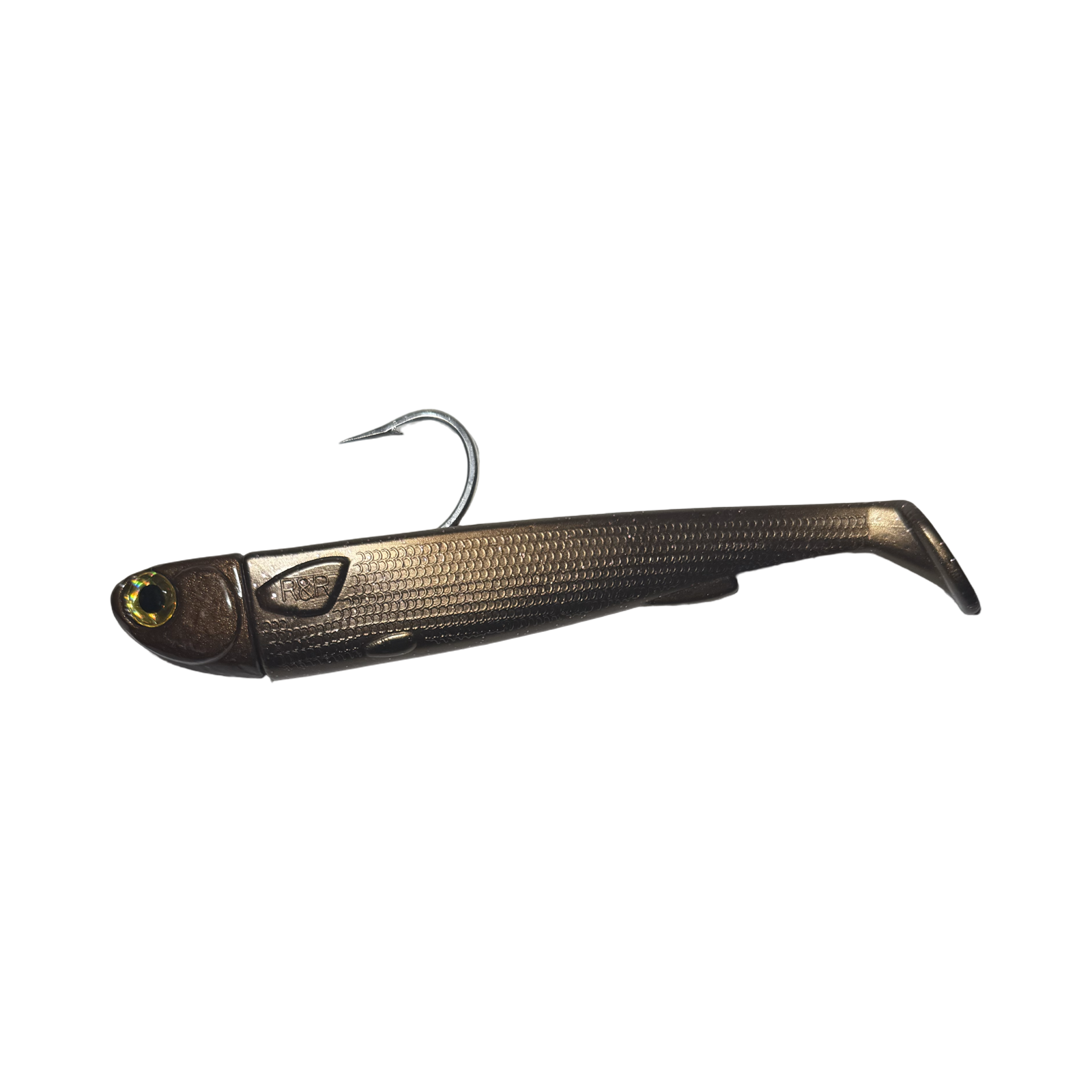 6in Slide Bait Rigg RootBeer .R&R Tackle Co. | Premium Saltwater Fishing. R&R Tackle 6” Slide Bait ready to use for trolling, casting, and jigging techniques
