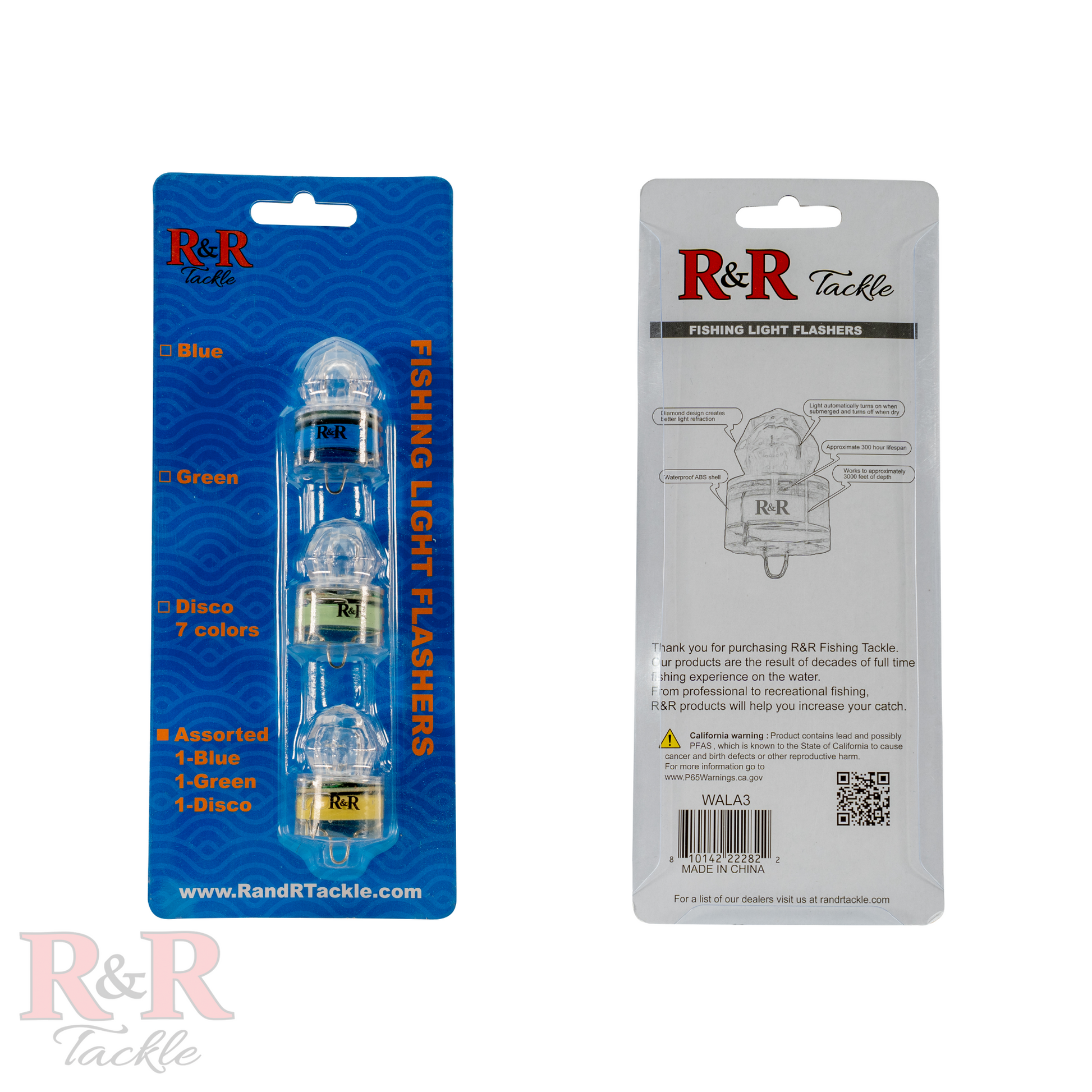 Deep Drop Water Activated Lights-Assortedpacklight- R&R Tackle Co. | Premium Saltwater Fishing Tackle. Up to 300 hours of continuous operation.