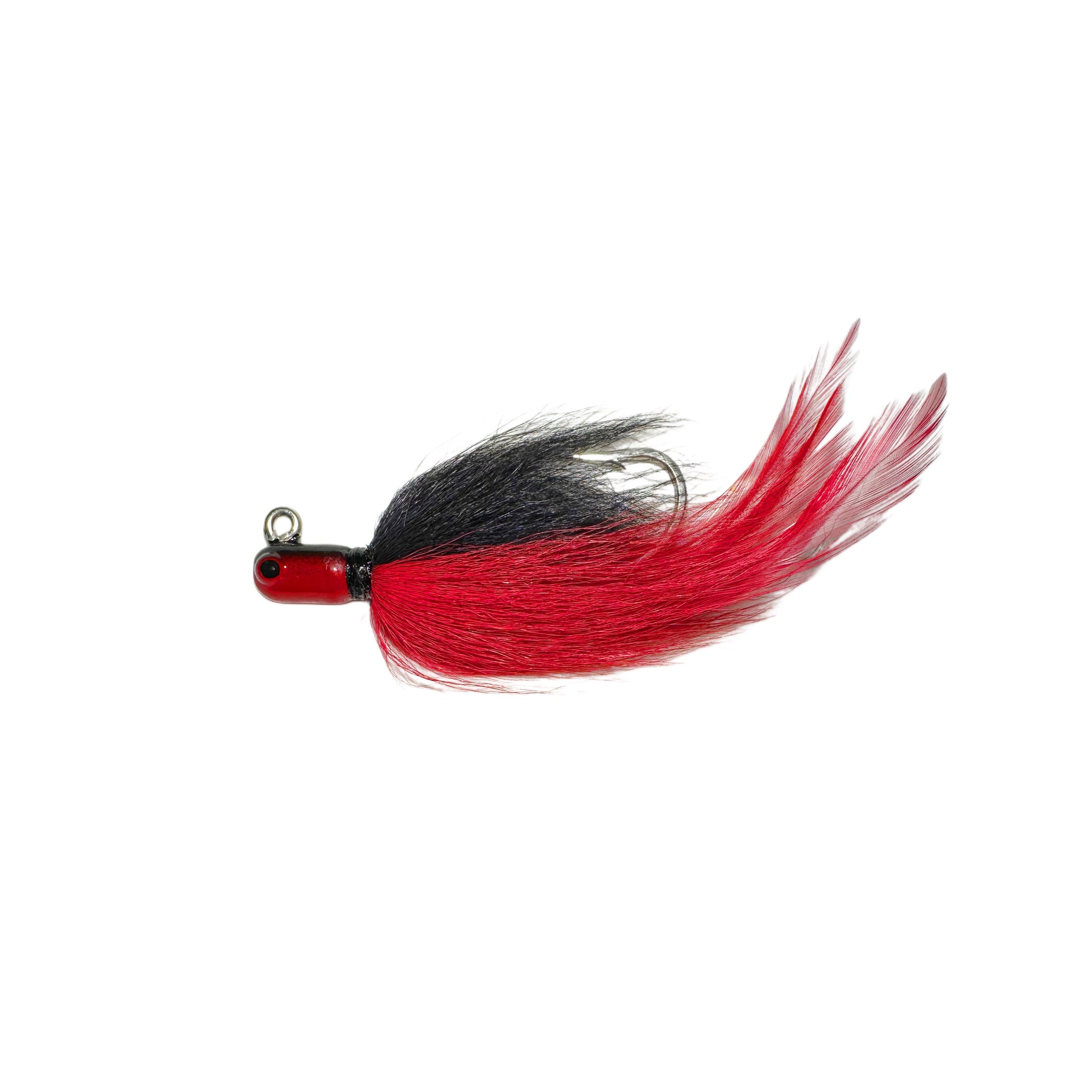 Heavy-Duty Bucktail Jigs BK/RD/BK / 1.5 oz