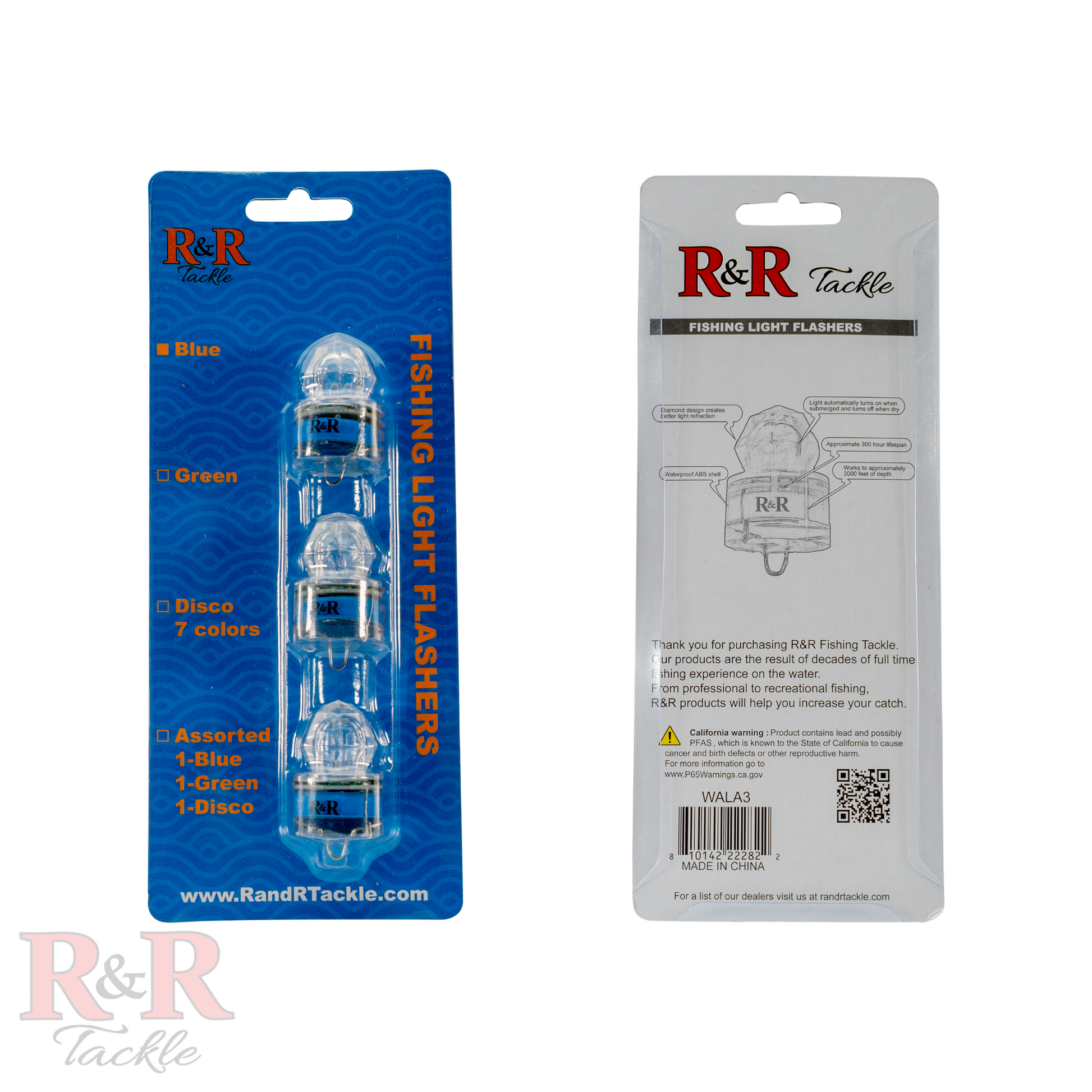 Deep Drop Water Activated Lights-Bluepacklight- R&R Tackle Co. | Premium Saltwater Fishing Tackle. Durable ABS casings to withstand great depths.