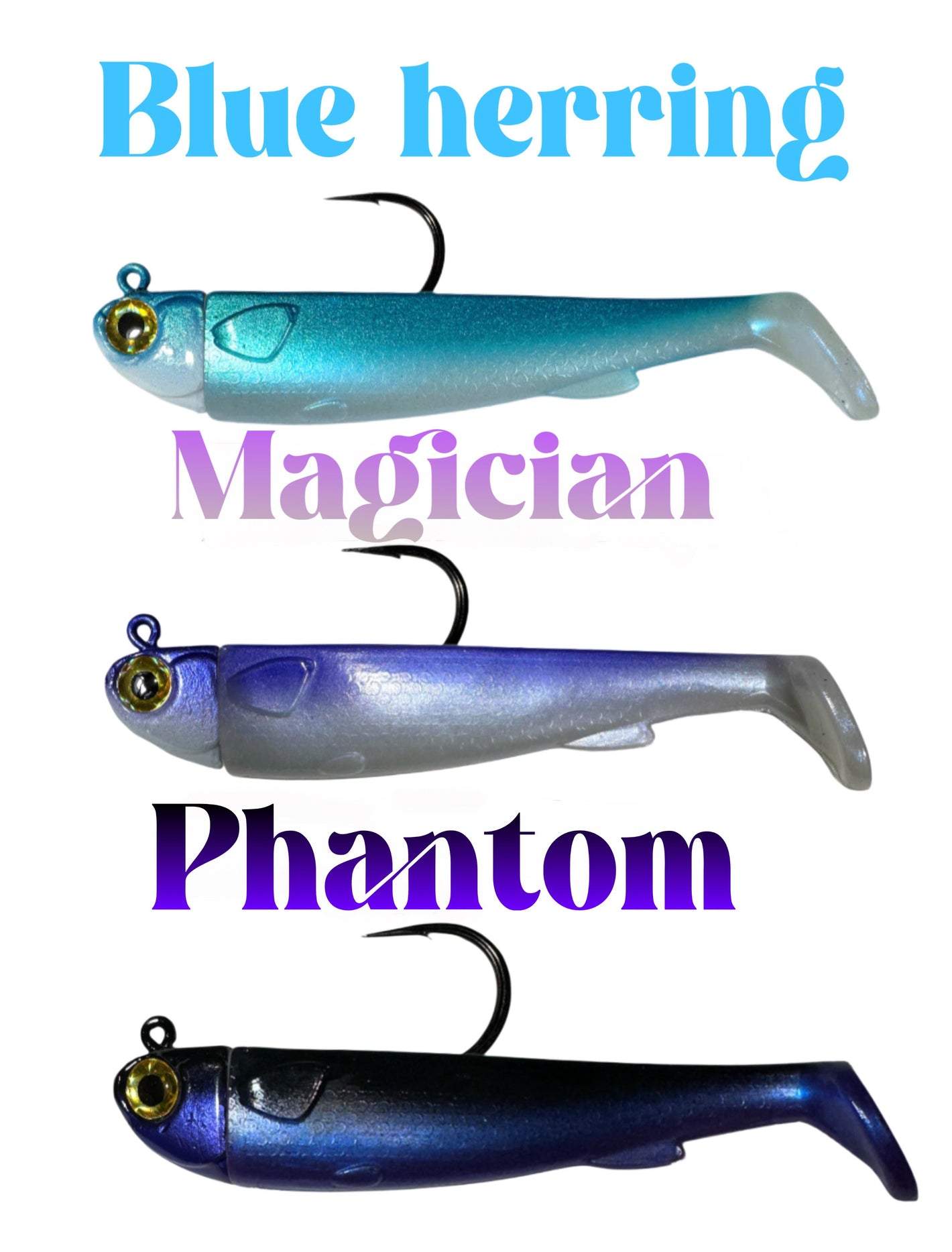 R&R Tackle Bottom Sweeper Deluxe, Blue herring, Magician, Phantom, screw lock, 6/0 Mustad Black Nickle Hook, easy rigging
