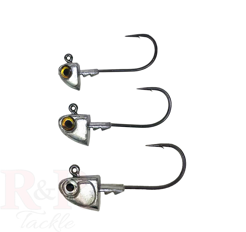 Bottom Sweeper Jighead - R&R Tackle Co. | Premium Saltwater Fishing Tackle. designed for the most demanding inshore anglers who want a high-quality, heavy-duty jighead without breaking the bank. They are ideal for use with soft plastic baits when fishing from the shore, beach, pier, or boat.