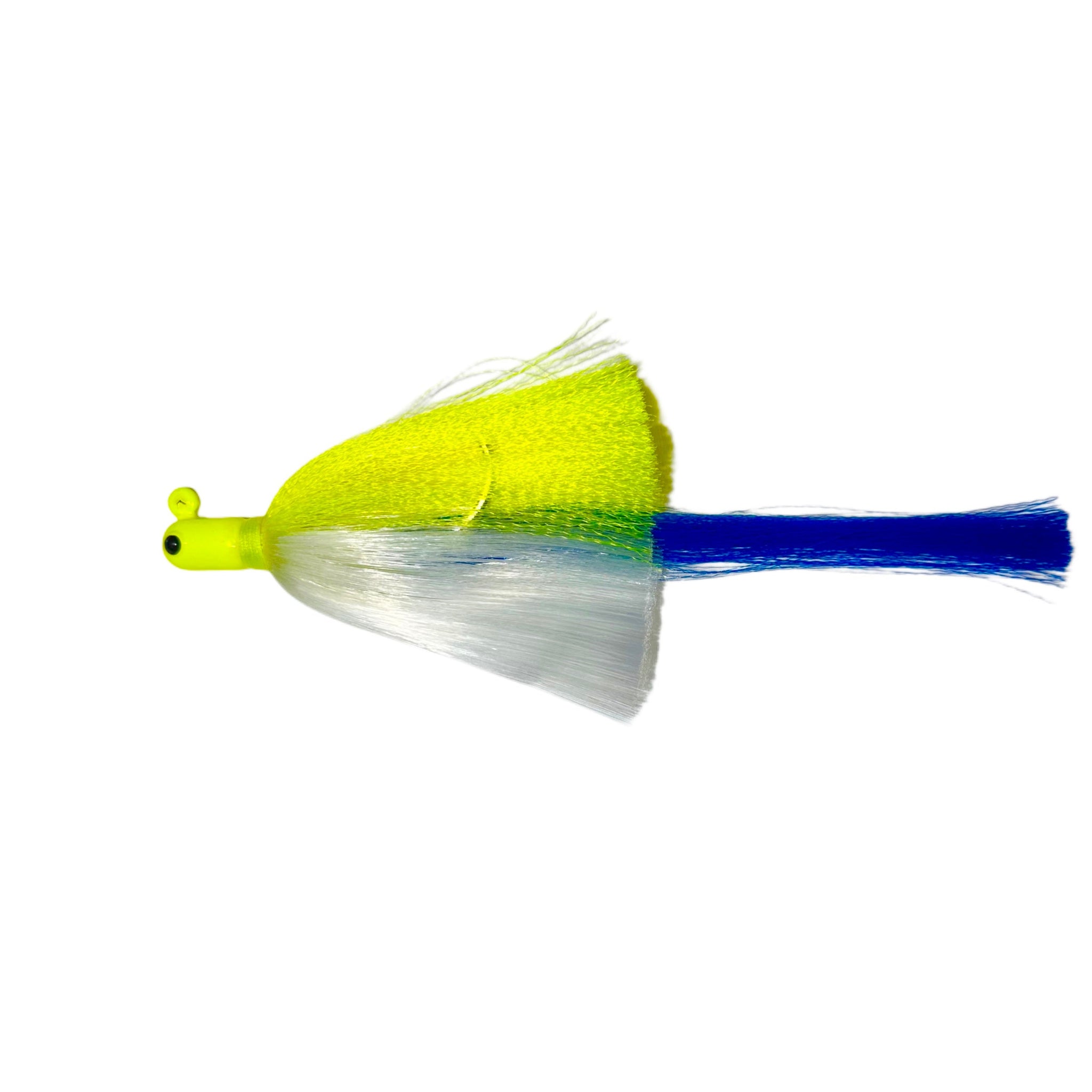 R&R Tackle Flare Hawk Chartreuse, Flare Hawk, Crimped Hair, Strong 8/0 Hook, Flared Profile