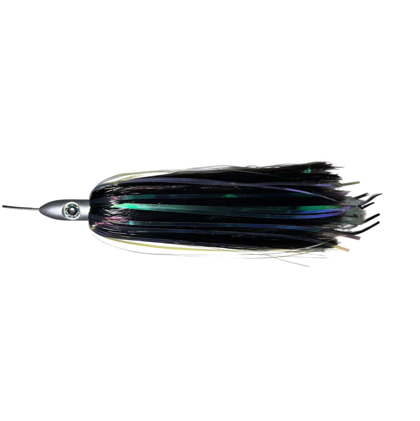 R&R tackle Wahoo Magnet  Clear/Black ,High-speed trolling, 10/0 Southern tuna Hook, Pre-rigged wahoo lure, 400 lb cable leader 