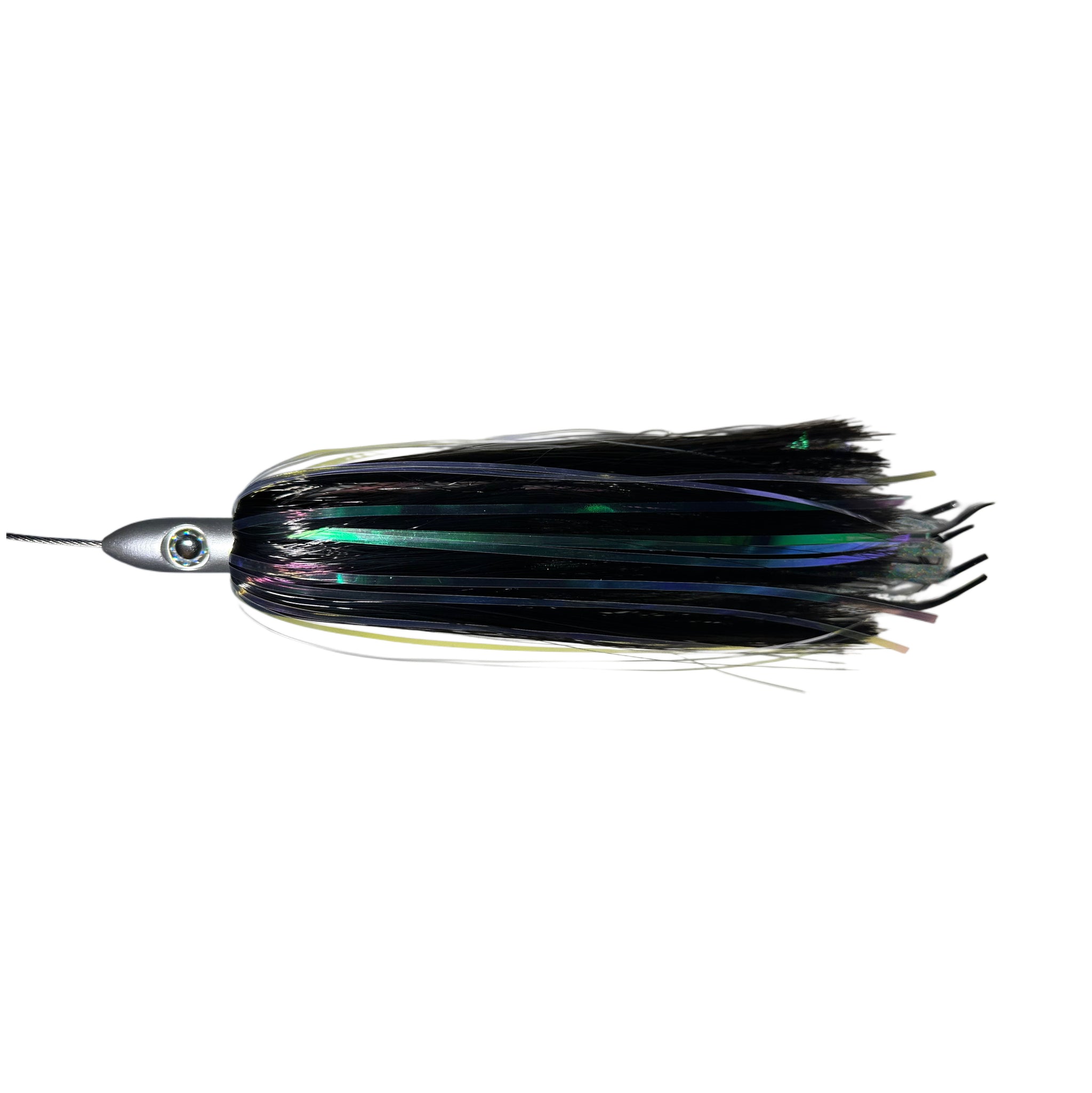 R&R tackle Wahoo Magnet  Clear/Black ,High-speed trolling, 10/0 Southern tuna Hook, Pre-rigged wahoo lure, 400 lb cable leader 