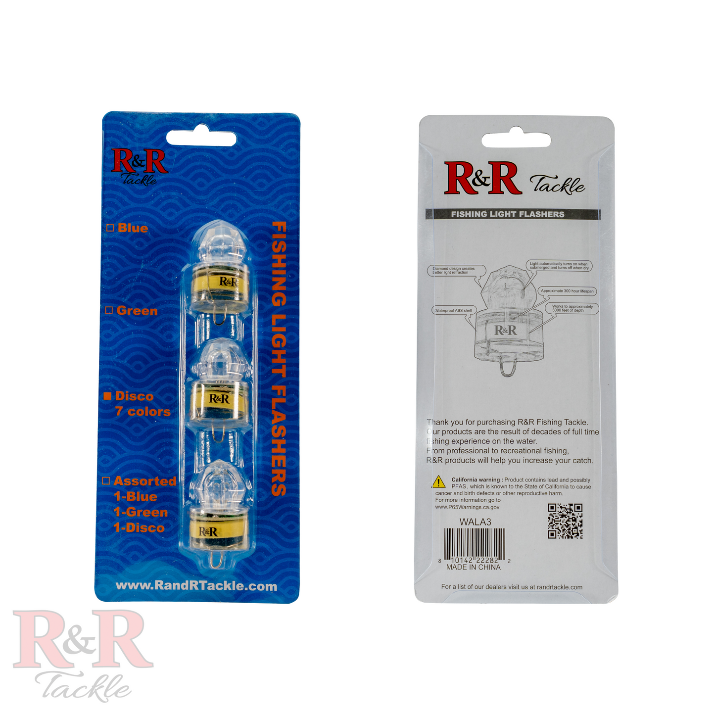 Deep Drop Water Activated Lights-Discopacklight- R&R Tackle Co. | Premium Saltwater Fishing Tackle. Automatically activates upon contact with water. Ideal for deep drop fishing and swordfish fishing.
