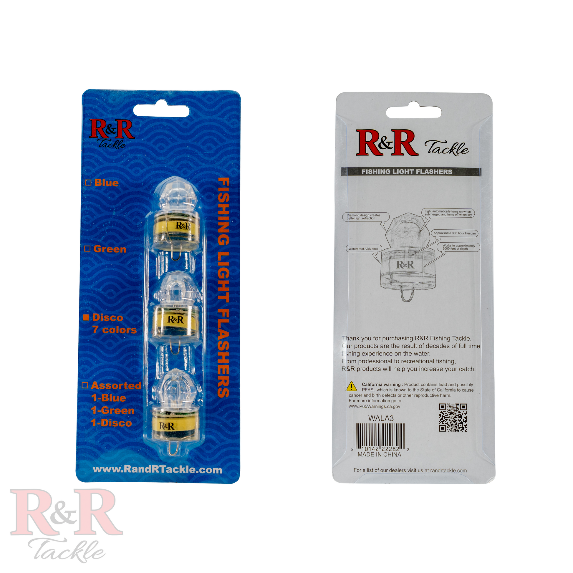 Deep Drop Water Activated Lights-Discopacklight- R&R Tackle Co. | Premium Saltwater Fishing Tackle. Automatically activates upon contact with water. Ideal for deep drop fishing and swordfish fishing.