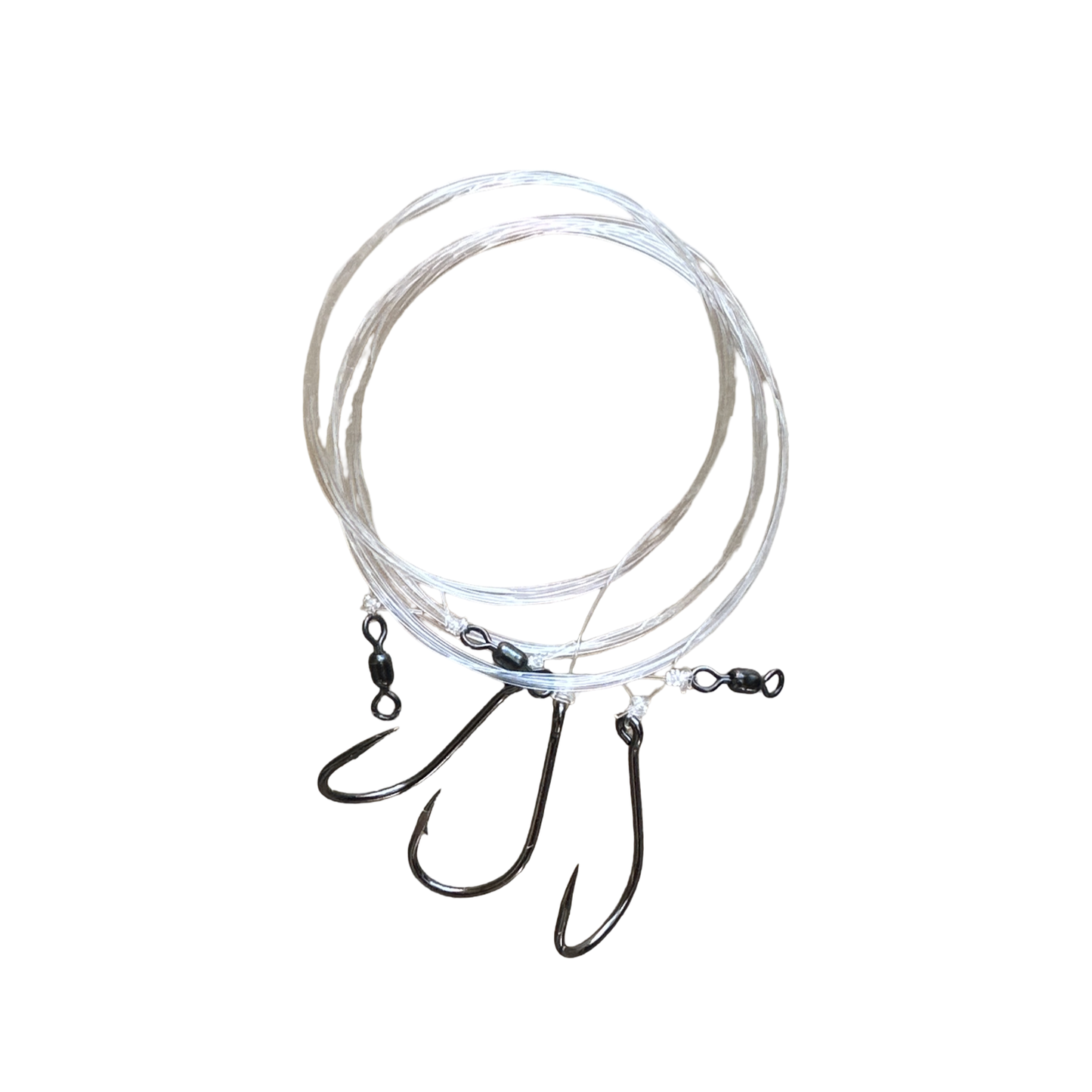 Fish_Finder_Rigs - R&R Tackle Co. | Premium Saltwater Fishing Tackle. Are designed for bottom fishing and surfcasting, allowing the fish to take the bait without feeling resistance before the hook is set. Built with high-quality materials, they combine strength, stealth, and durability to handle the most demanding conditions. Each rig measures 24" in length, making them ideal for versatile fishing applications.