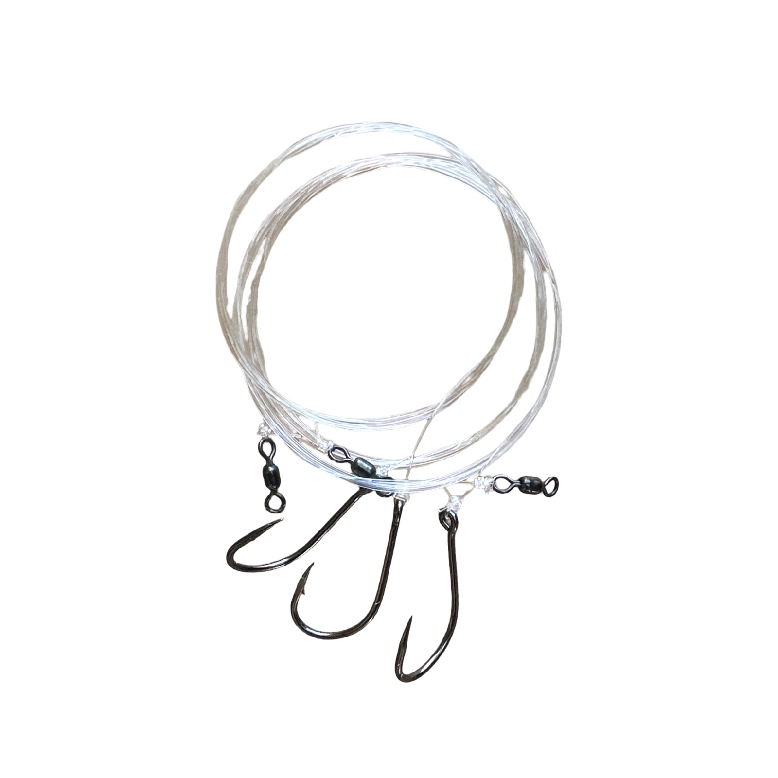 Fish_Finder_Rigs - R&R Tackle Co. | Premium Saltwater Fishing Tackle. Are designed for bottom fishing and surfcasting, allowing the fish to take the bait without feeling resistance before the hook is set. Built with high-quality materials, they combine strength, stealth, and durability to handle the most demanding conditions. Each rig measures 24" in length, making them ideal for versatile fishing applications.