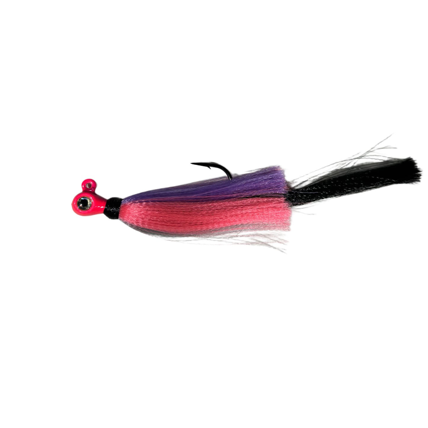 R&R Tackle Aspirin Head Phantom, Jig, Flare hawk,  9/0 black nickel hook, nylon hair,