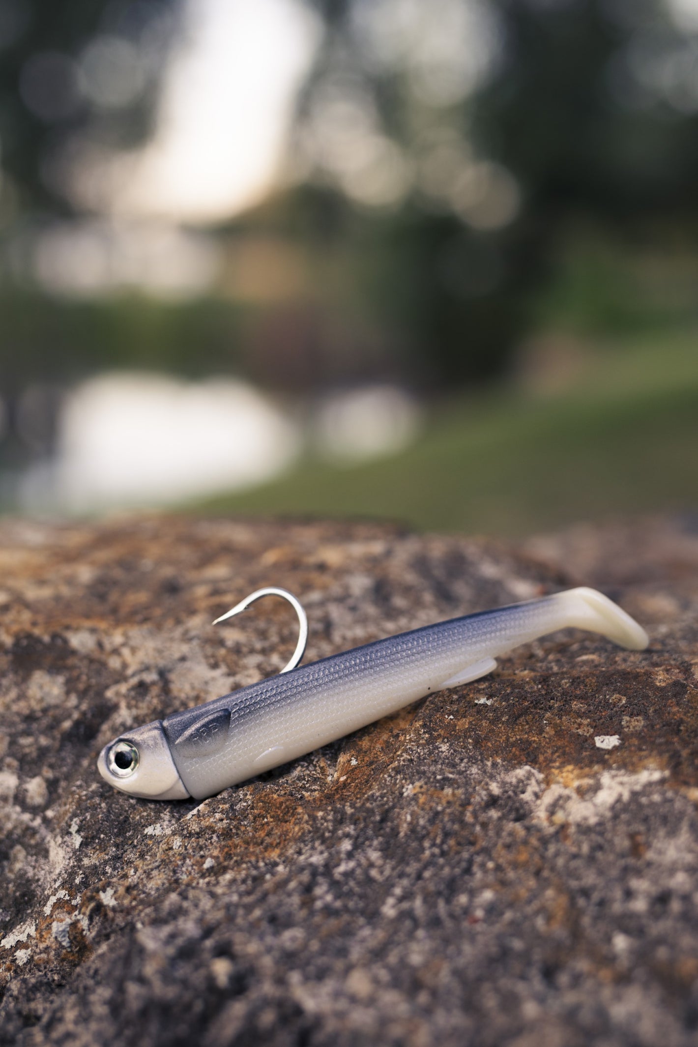 Pre Rigged Slide Baits (2pk) - R&R Tackle Co. | Premium Saltwater Fishing Tackle.  Line-through system: The lure slides up the leader when the fish jumps or runs, reducing the chance of throwing the hook and minimizing damage to the soft tail—extending its life. 