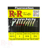 RGF 3 Pro Series Fluorocarbon Bait Rig - R&R Tackle Co. | Premium Saltwater Fishing Tackle. Fluorocarbon bait rig ideal for catching Pilchards, Herring, and Sardines