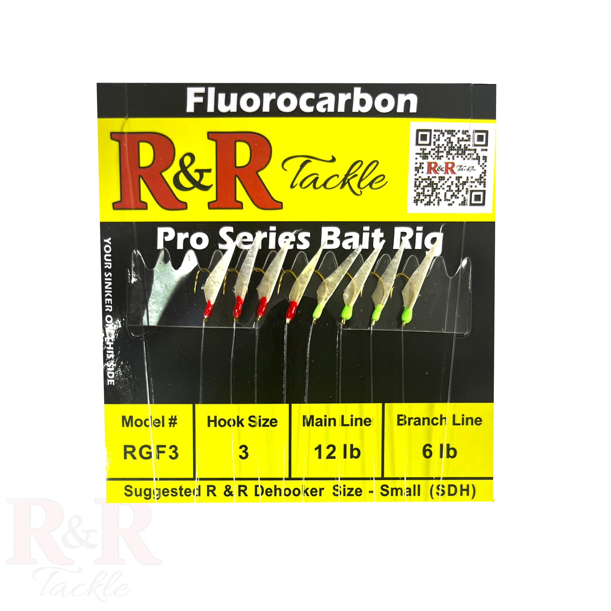 RGF 3 Pro Series Fluorocarbon Bait Rig - R&R Tackle Co. | Premium Saltwater Fishing Tackle. Fluorocarbon bait rig ideal for catching Pilchards, Herring, and Sardines